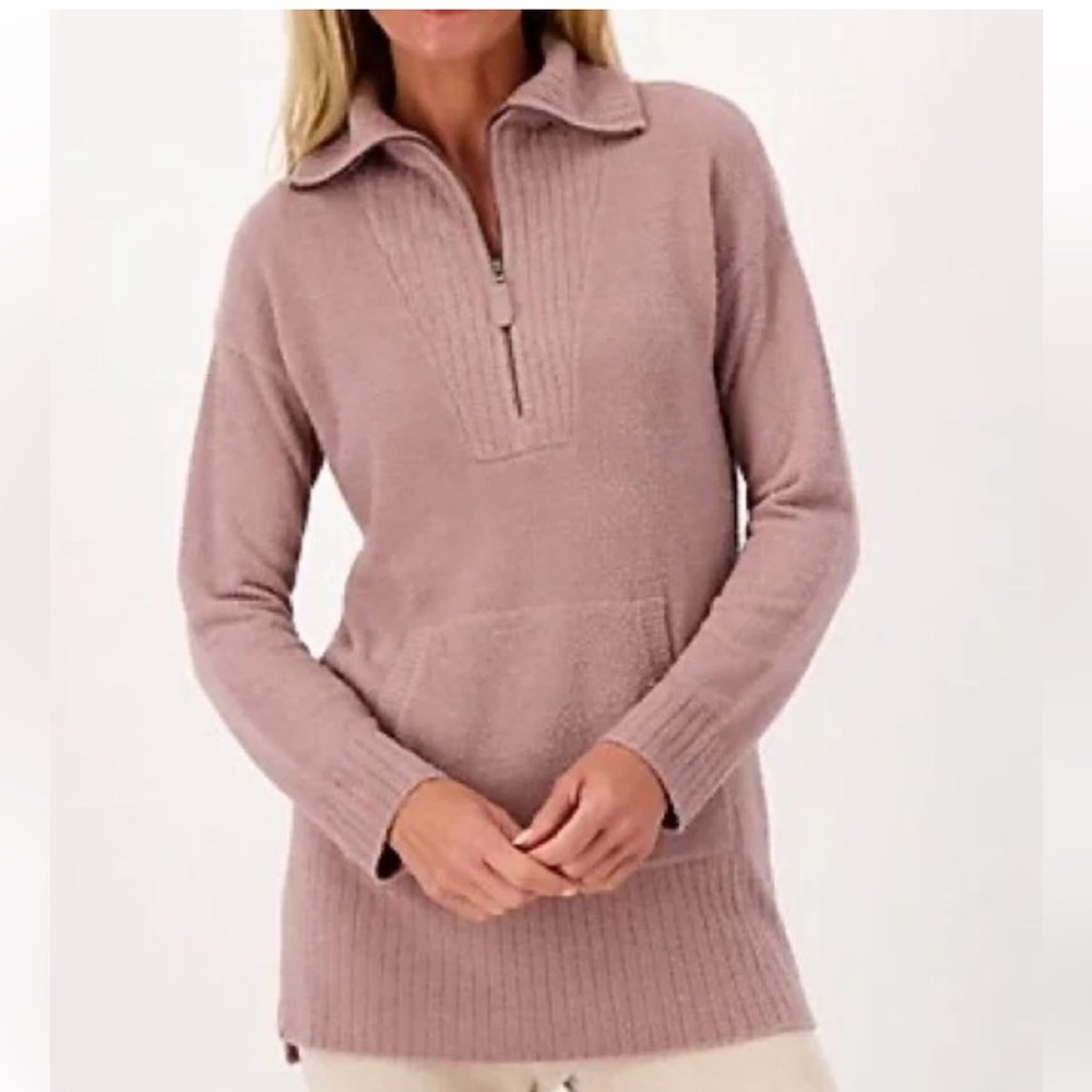 New Barefoot Dreams Cozychic Lite Half Zip Tunic Ladies 2X